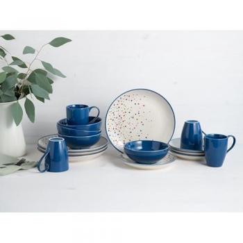 CreaTable Freude‑Geschirrset – 16‑teilig, bunte Punkte