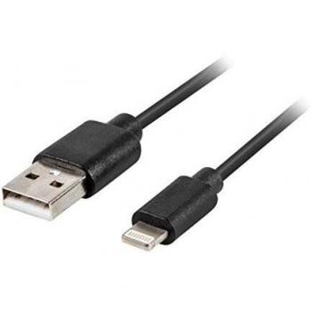 Cable Lightning Lanberg CA-USLM-10CU-0010-BK, USB-A macho a Lightning, 1M