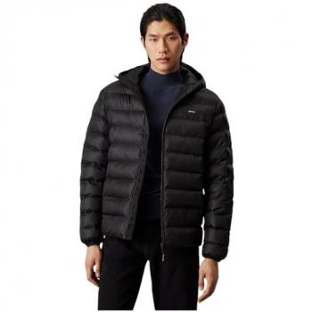 Outdoorjacke CALVIN KLEIN RECYCLED HOODED PUFFER JACKET, Herren, Gr. XL, schwarz