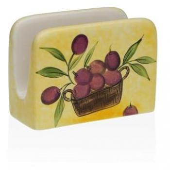 Servilletero Elegante de Cerámica Verde Oliva (5 × 8 × 11 cm)