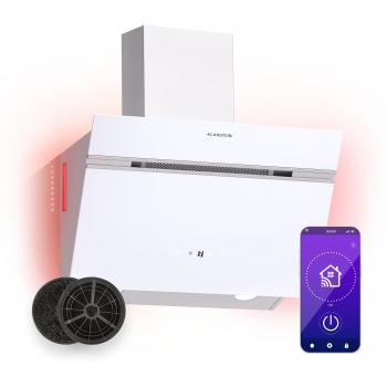 Klarstein Alina 60 cm – Hotte aspirante décorative, 520 m³/h, boost, classe A++, 52 dB, recirculation, couleur blanche