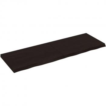 Dark Brown Wall Mounted Storage Shelf by vidaXL, 120x40x(2-4) cm, Treated Solid Oak Wood