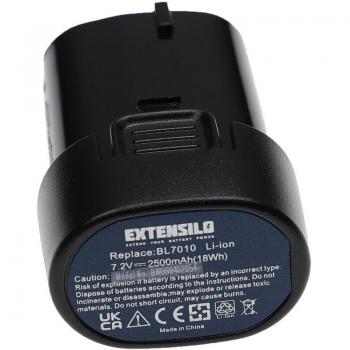 Batería Compatible Extensilo 3x para Makita (2500 mAh, 7.2 V, Li-Ion)