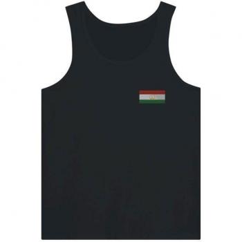 Slim‑Fit Black Cotton Tank with Tajik Flag Design – Unisex