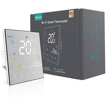 MoesGo Termostato Programable de Ambiente con Pantalla Completa, Calor de Agua y Conexión WiFi
