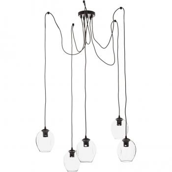Starla 5-Light Pendant Fixture, Clear, Off-Set
