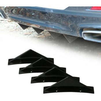 4pcs Shark Fin Spoiler Lip Kit for SUV Rear Bumper