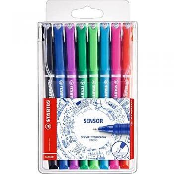 Fineliner Stabilo Sensor con Tratto Fine 0,3mm e Confezione da 8