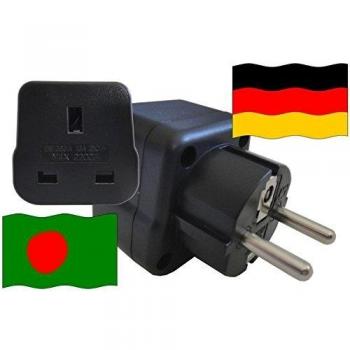 Reiseadapter Deutschland – Bangladesch Stecker mit Schutzkontakt