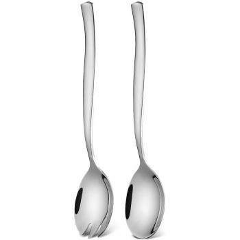 Icxox Couverts à Salade, Lot de 2 Pièces, 20,5cm, Acier INOX 18/10 (Argent)
