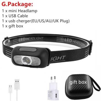 Mini lampe de camping LED R5, lumière rouge et blanche, avec câble USB