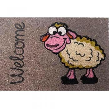 Paillasson d'entrée 100% Fibres de Coco Naturel Bienvenu Mouton