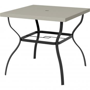 Outsunny Black 80cm Square Garden Table with Umbrella Hole