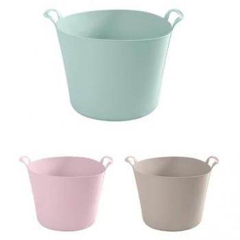 EcoCapazo 42L – Cesta Lavandería Verde Agua y Asas Firme