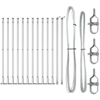 Poteaux de clôture avec plaques de base 13 pcs Ø32 mm 70 cm en acier galvanisé 42004317 vidaXL
