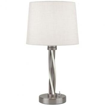 Rundes Design: Tischlampe in Silber matt