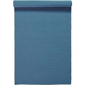 Linum Chemin de table 45 x 150 cm en Coton bleu océan