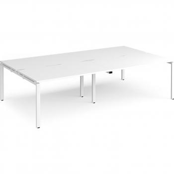 Adapt 4 Person Cluster Bench White Frame Office Desking