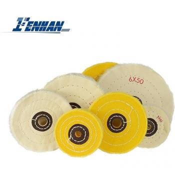 Tampon de polissage automobile blanc/jaune 3-6 pouces avec trou intérieur
