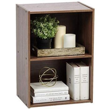 Libreria da Parete in Legno 2 Livelli Marrone