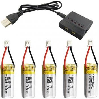Batería Lipo 3.7V 180mAh 5 pack con cargador 5 en 1 para Drones A20 A20W
