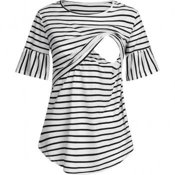 Camiseta de maternidad a rayas