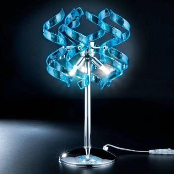 Metallux Lampada da tavolo Blu Elegante