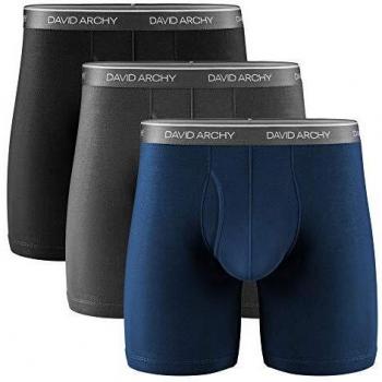 Bambusboxershorts David Archy – Herren 3‑er Pack, ultraweiche und durchatmen