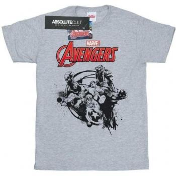 Marvel Men's Avengers Team Burst T-Shirt L Grey