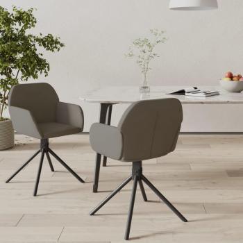 Chaises de Repas Pivotantes en Velours Gris Foncé