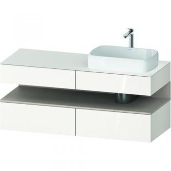 Meuble sous-lavabo Qatego 2 tiroirs blanc mat