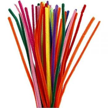 Assorted Color Pipe Cleaners, 30 cm Length, 6 mm Diameter, 50 Count