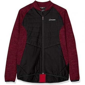 Gemini Hybrid Fleece Jacke für Frauen – Berghaus, Jet Black/Beet Red/High Risk Red, 44 kg (Größe)