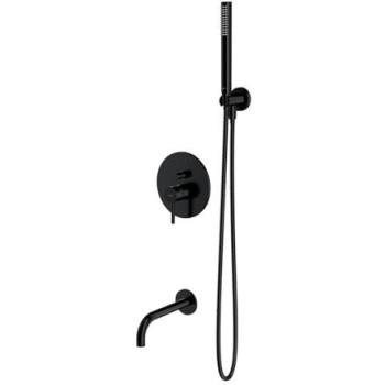 Omnires Rubinetto Vasca Incasso Nero con Accessori