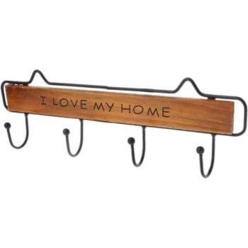 Wall Mounted Laundry Coat Rack with 4 Hooks