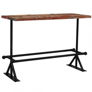 Table de bar en bois de récupération massif teinté