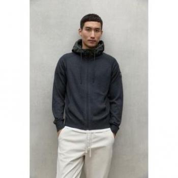 Felpa Con Zip Ecoalf Peral Uomo XL Grigio Melange