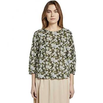TOM TAILOR Blumige Khaki‑Bluse für Damen