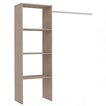 Dressing bois avec 3 étagères, une penderie : 160 x 40 x 180 cm ELYSEE