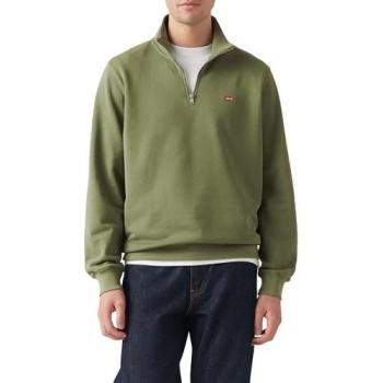 Felpa Levis Original Housemark a zip 1/4 in tono oliva
