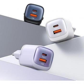 USAMS GaN PowerDock 30W – Chargeur Mural Dual Port