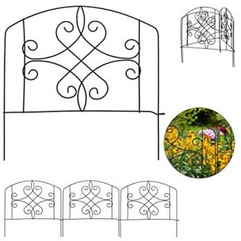 Bordure de Potager en Métal Noir Relaxdays