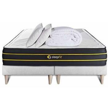Ensemble Matelas 160x200 + Sommiers 80x200 + Couette + 2 oreillers
