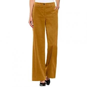 Alba Moda Damen Langhosen im Breitcord-Stil – Gelb aus Baumwolle