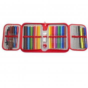 Plumier escolar Faber-Castell con 12 lápices y 12 rotuladores