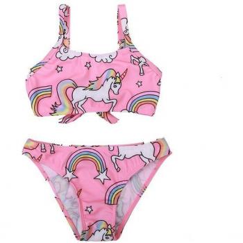 TB052: Traje de Baño Arcoíris con Diseño de Unicornio