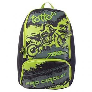 Mochila Escolar Totto Malaguti-5G4 con Estampados de Motos y Dibujo de Casco