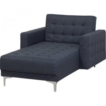 Chaise Longue reclinabile grigia in tessuto