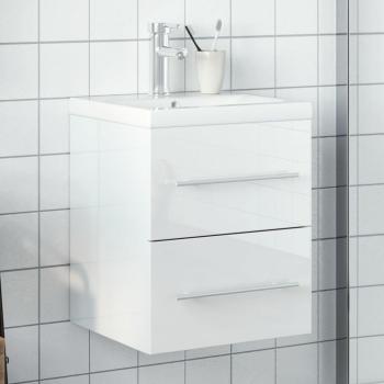 Mobile da Bagno con Lavabo Bianco Lucido