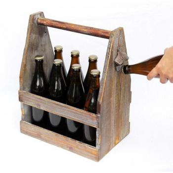 Portabirra 38cm in Legno con Apribottiglia 5087